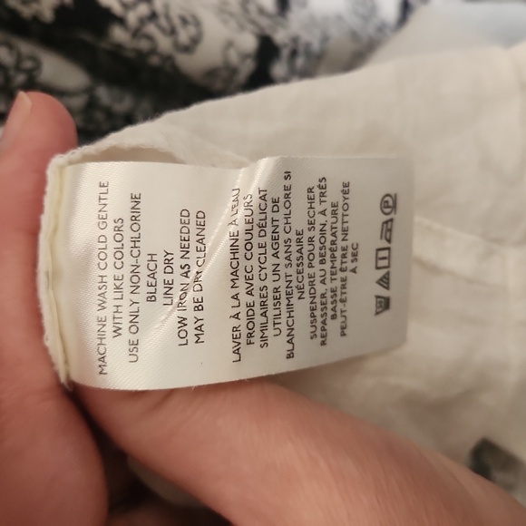 Anthropologie Black Printed Floral Linen Blend Midi Dress Size MP - Picture 12 of 12